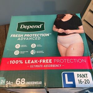 Women’s Depends Fresh Protection Advanced Underwear - NO BOX - 34 Count
